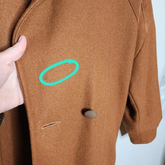 Vintage Havoc Camel Brown Wool Leather coat size 9/10 - Picture 16 of 17